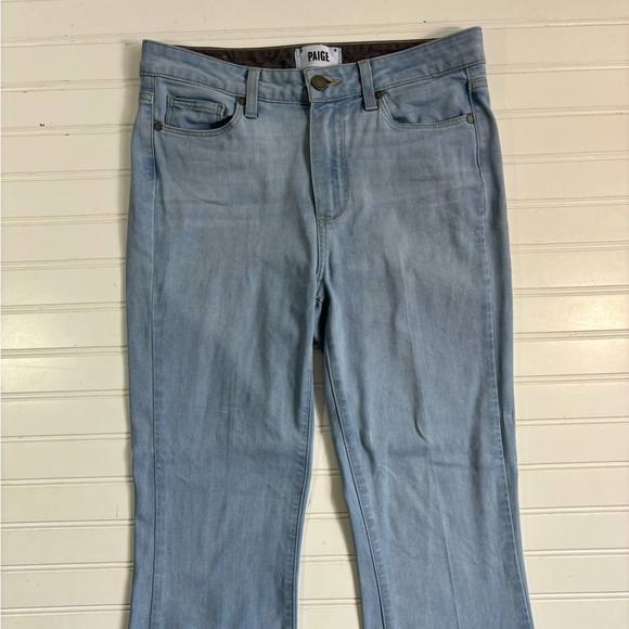 Paige High Rise Bell Canyon Jeans Denim Stretch Flare Light Wash Size 28 - Picture 5 of 16